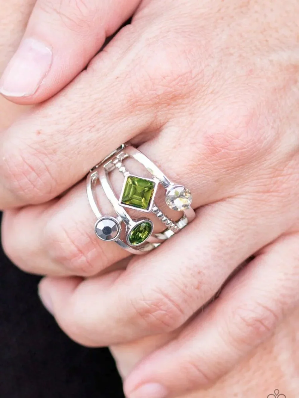 Paparazzi Jewelry Accessories - Urban Meditation - Green Ring - Vintage